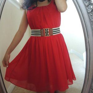 BCX Red Dress with belt- Junior